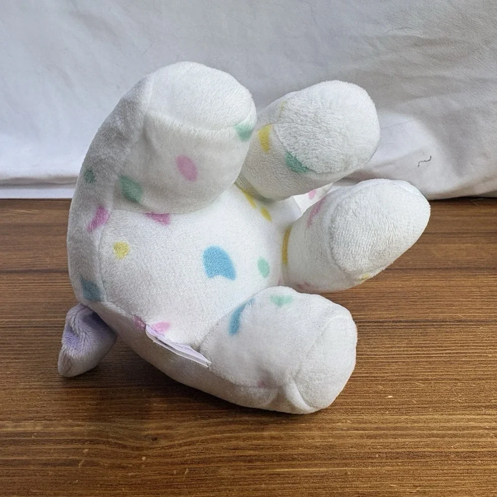 TY Beanie Babies Sprinkles White Confetti Puppy Dog Plush Stuffed Animal Toy